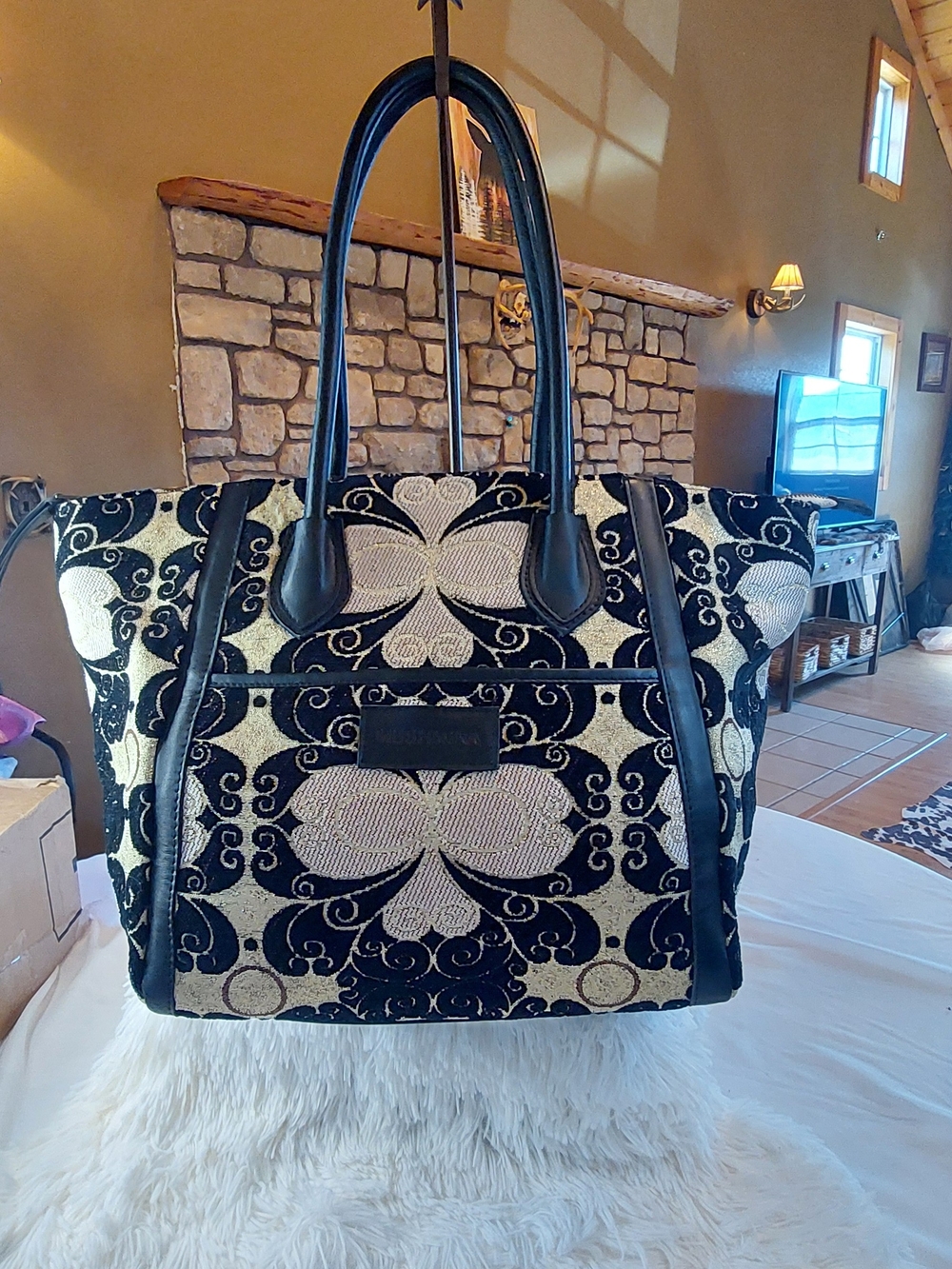 Mushmina Woven Tapestry Tote Bag - Like New Boho Style